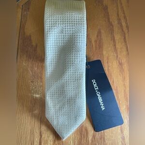 Dolce & Gabbana Cream Textured Tie